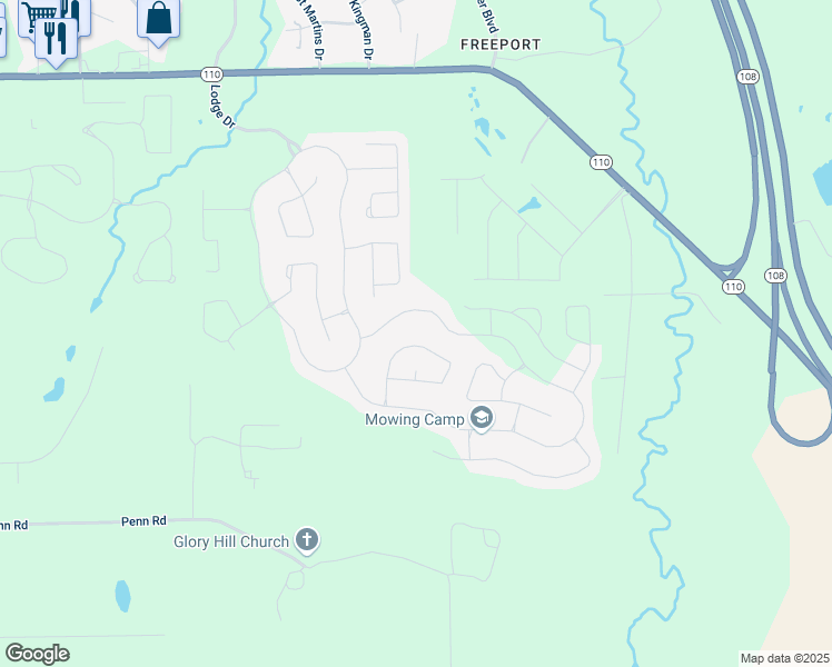 map of restaurants, bars, coffee shops, grocery stores, and more near 9435 Crescent Lodge Circle in Pike Road