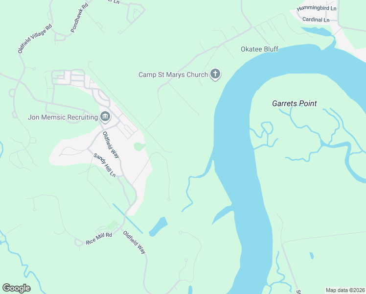 map of restaurants, bars, coffee shops, grocery stores, and more near 45 Okatie Bluff Road in Okatie