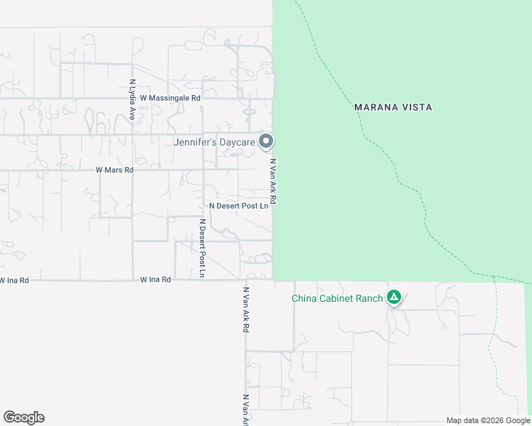 map of restaurants, bars, coffee shops, grocery stores, and more near 7305 North Van Ark Road in Tucson