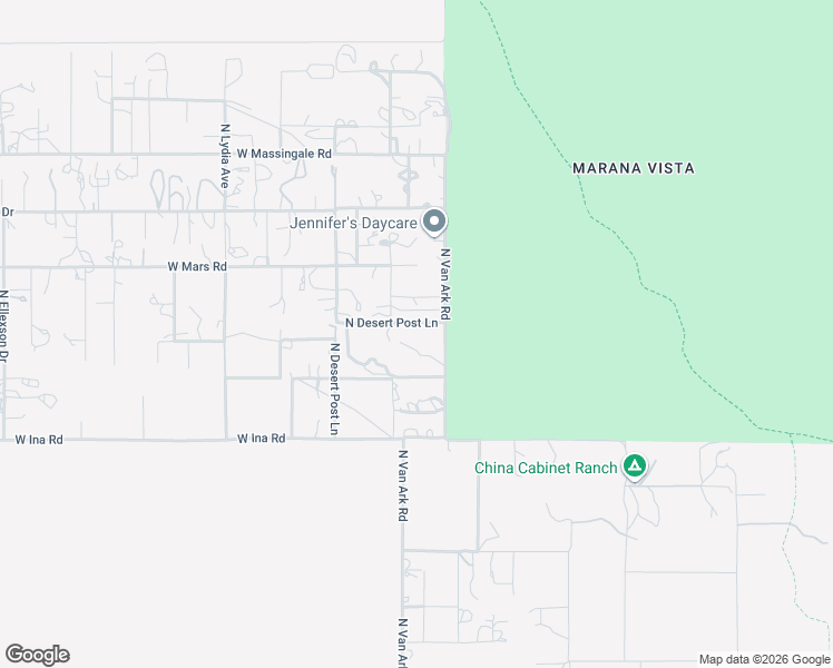 map of restaurants, bars, coffee shops, grocery stores, and more near 7305 North Van Ark Road in Tucson