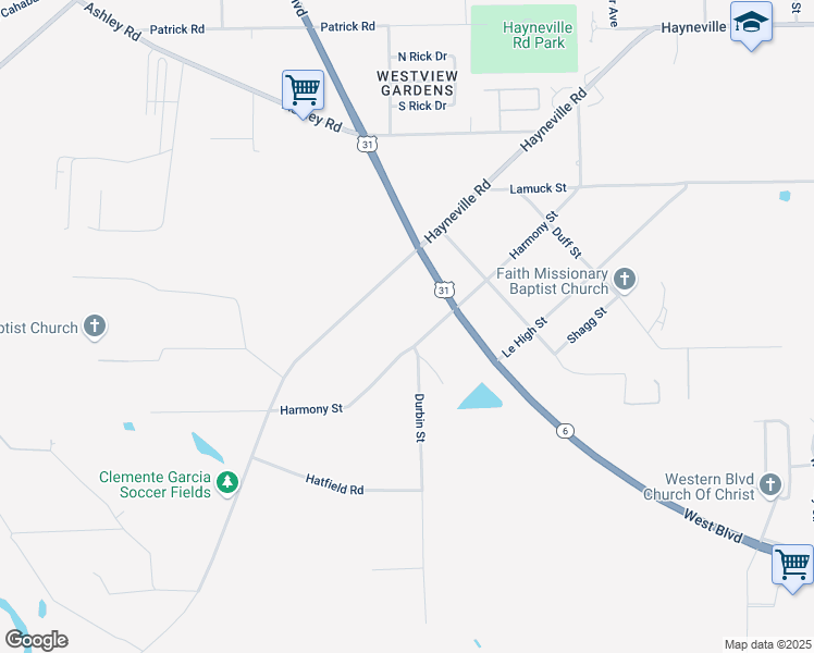 map of restaurants, bars, coffee shops, grocery stores, and more near 3724 Harmony Street in Montgomery