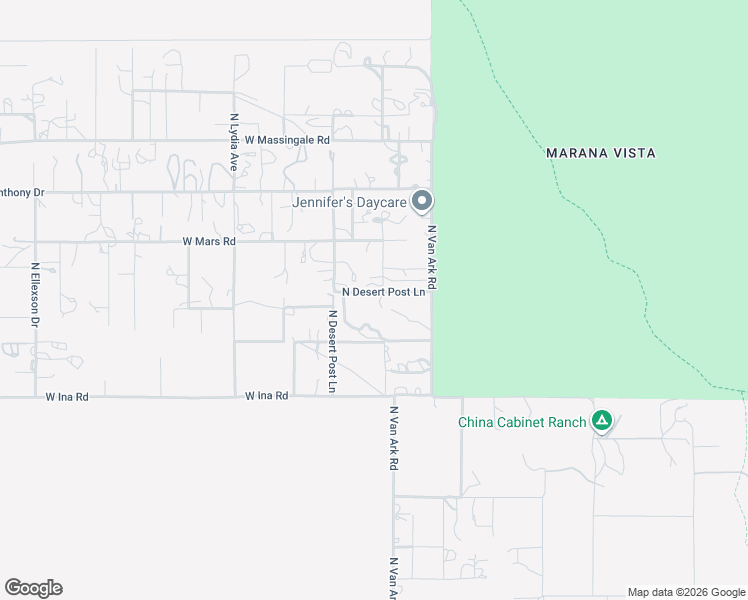 map of restaurants, bars, coffee shops, grocery stores, and more near 7281 North Van Ark Road in Tucson