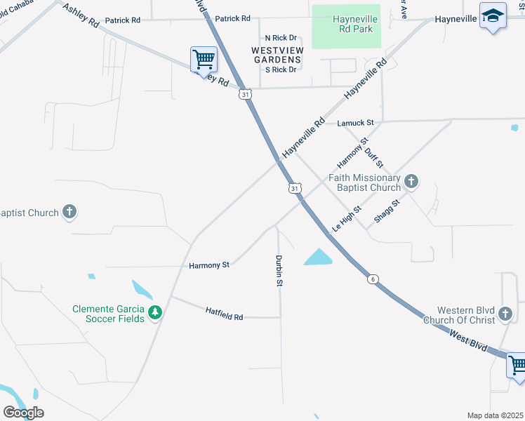 map of restaurants, bars, coffee shops, grocery stores, and more near 3724 Harmony Street in Montgomery