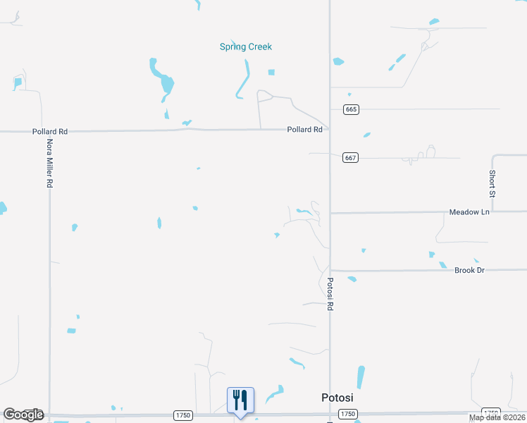 map of restaurants, bars, coffee shops, grocery stores, and more near 2782 Potosi Road in Abilene