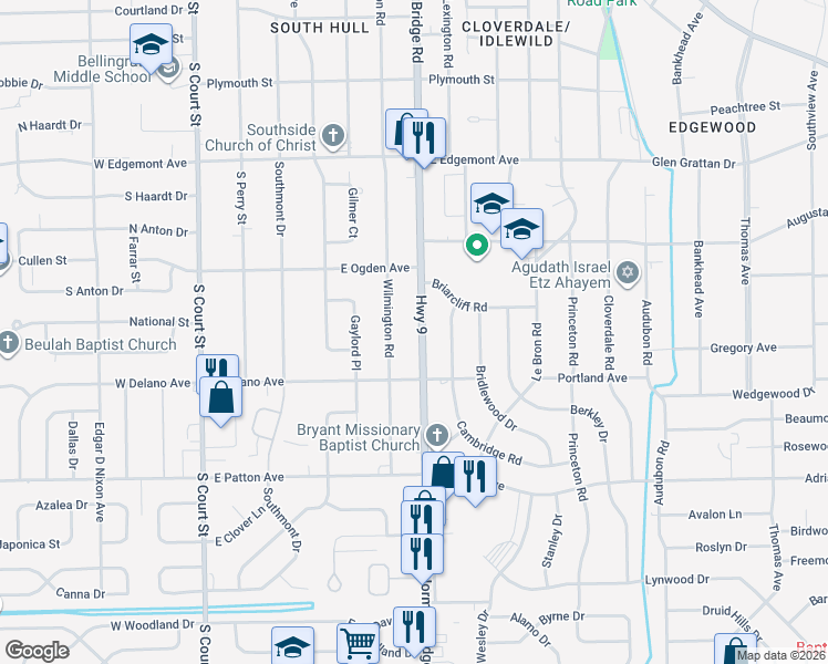 map of restaurants, bars, coffee shops, grocery stores, and more near 3566 Norman Bridge Road in Montgomery