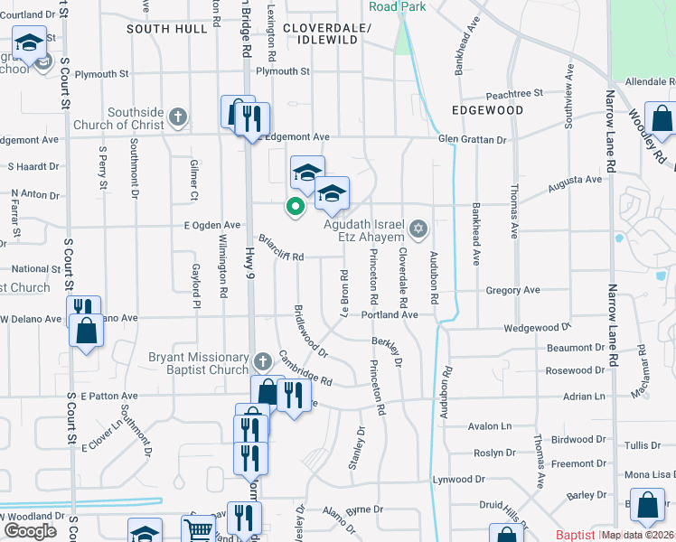 map of restaurants, bars, coffee shops, grocery stores, and more near 3545 Le Bron Road in Montgomery