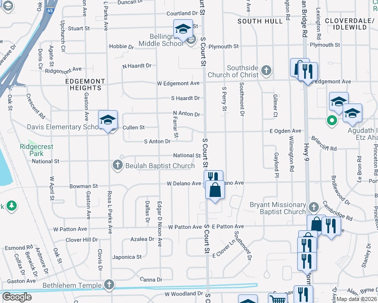 map of restaurants, bars, coffee shops, grocery stores, and more near 139 South Anton Drive in Montgomery