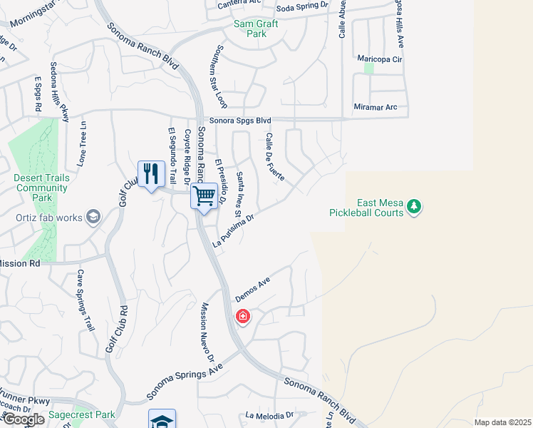 map of restaurants, bars, coffee shops, grocery stores, and more near 4090 La Purisima Drive in Las Cruces