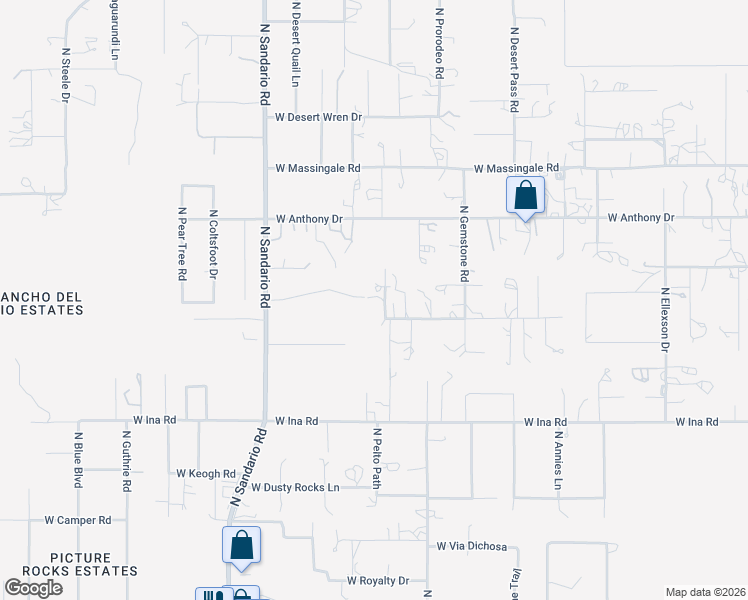 map of restaurants, bars, coffee shops, grocery stores, and more near 11530 West Green Desert Road in Tucson