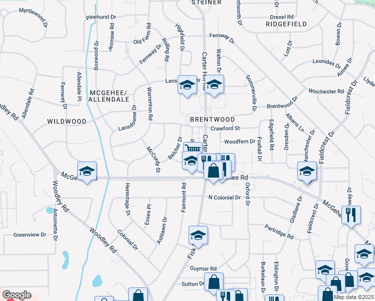 map of restaurants, bars, coffee shops, grocery stores, and more near in Montgomery