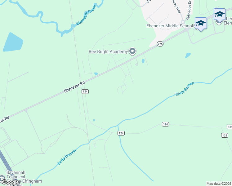 map of restaurants, bars, coffee shops, grocery stores, and more near 702 Ebenezer Road in Rincon