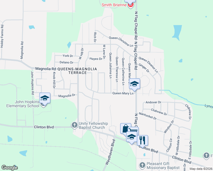 map of restaurants, bars, coffee shops, grocery stores, and more near 330 Queen Alexandria Lane in Jackson