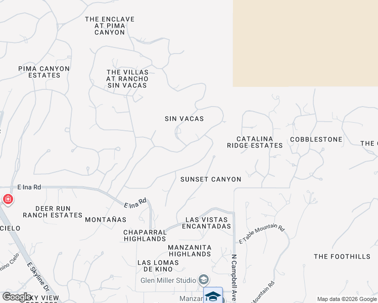 map of restaurants, bars, coffee shops, grocery stores, and more near 7364 North Camino Sin Vacas in Tucson