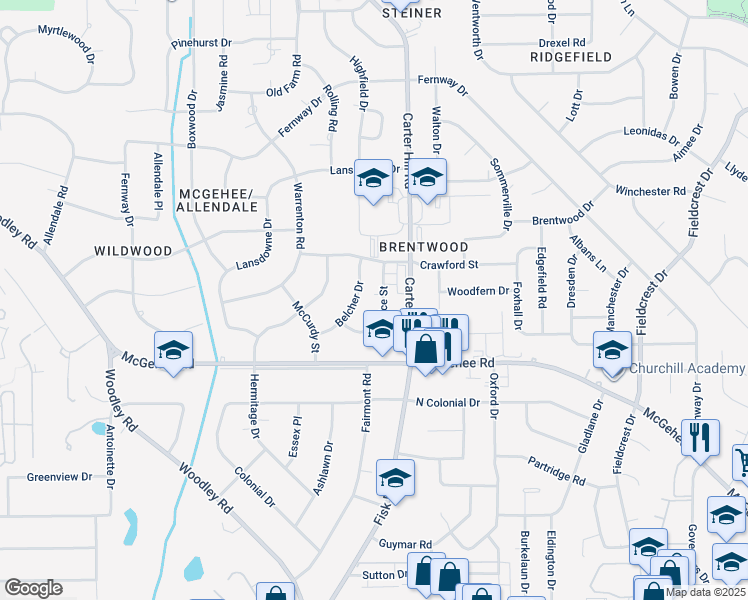 map of restaurants, bars, coffee shops, grocery stores, and more near in Montgomery