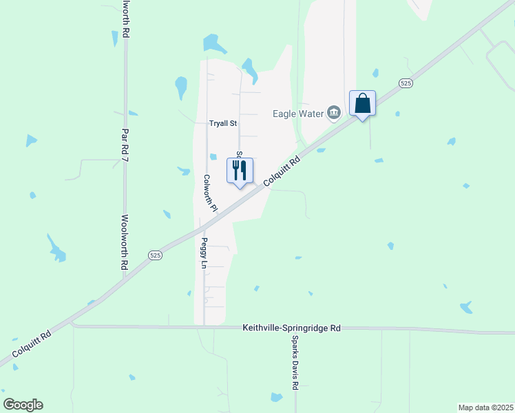map of restaurants, bars, coffee shops, grocery stores, and more near 6759 Colquitt Road in Keithville