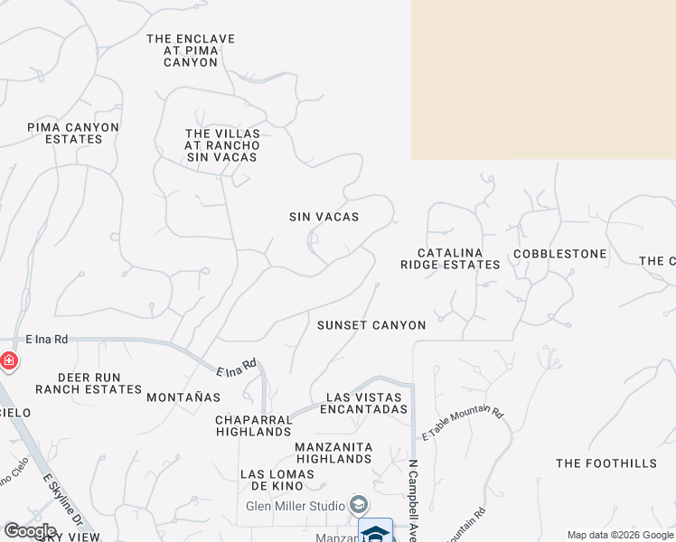map of restaurants, bars, coffee shops, grocery stores, and more near 7364 North Camino Sin Vacas in Tucson