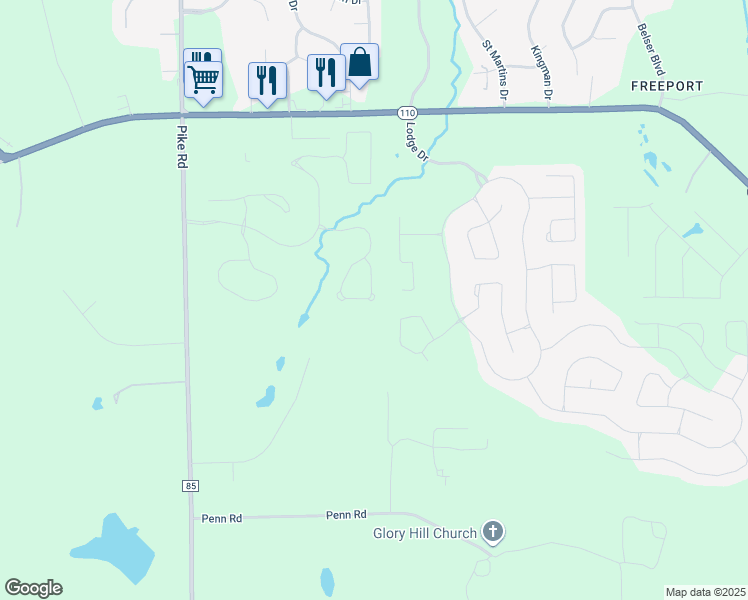 map of restaurants, bars, coffee shops, grocery stores, and more near 170 Grace Chapel Trail in Pike Road