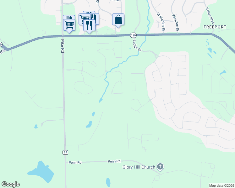 map of restaurants, bars, coffee shops, grocery stores, and more near 100 Grace Chapel Trail in Pike Road