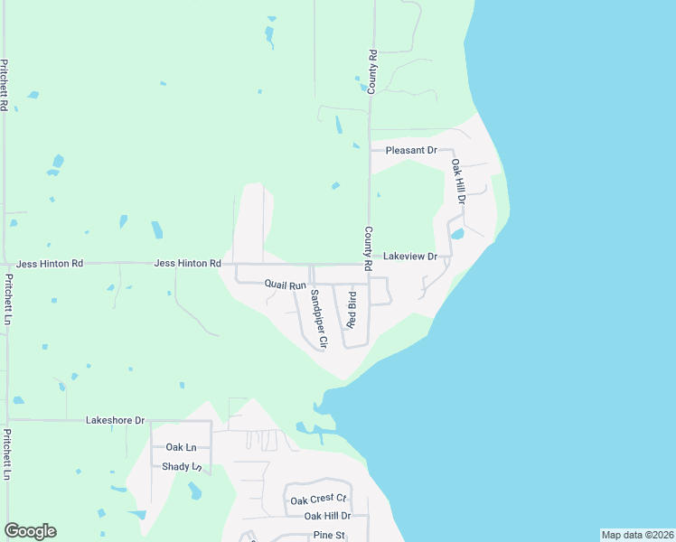 map of restaurants, bars, coffee shops, grocery stores, and more near 672 Jess Hinton Road in Kemp