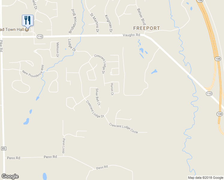 map of restaurants, bars, coffee shops, grocery stores, and more near Huron Court in Pike Road