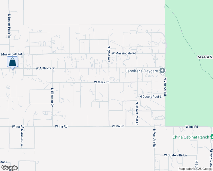 map of restaurants, bars, coffee shops, grocery stores, and more near 10505 West Mars Road in Tucson