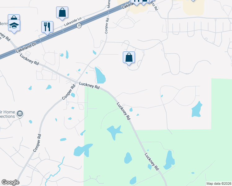 map of restaurants, bars, coffee shops, grocery stores, and more near 101 Creekwood Drive in Flowood