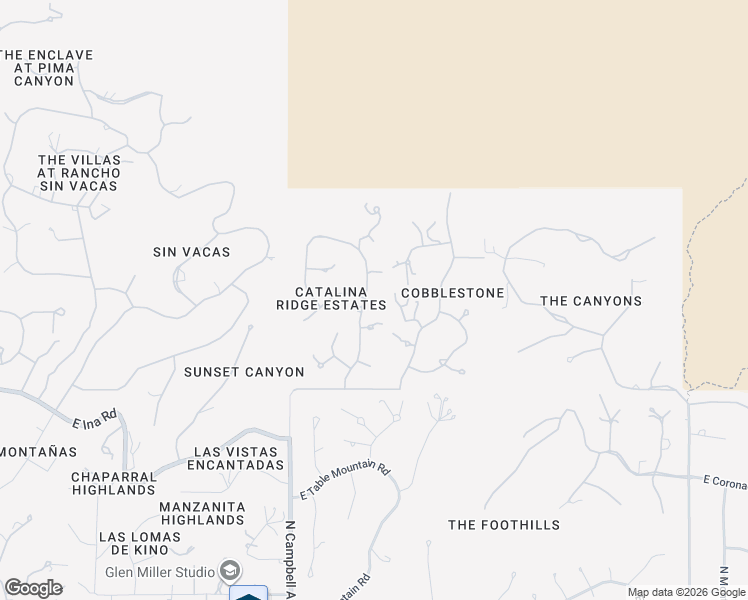 map of restaurants, bars, coffee shops, grocery stores, and more near 7370 North Catalina Ridge Drive in Tucson