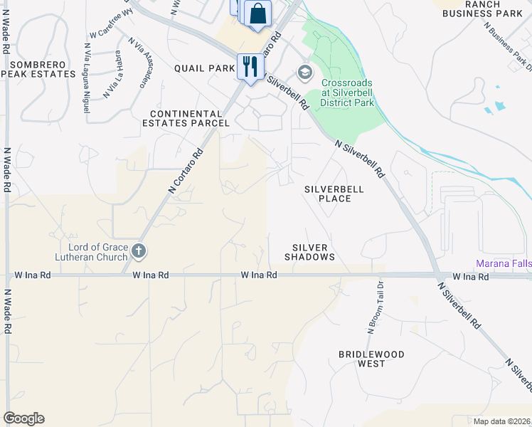 map of restaurants, bars, coffee shops, grocery stores, and more near 6190 West Ina Road in Tucson