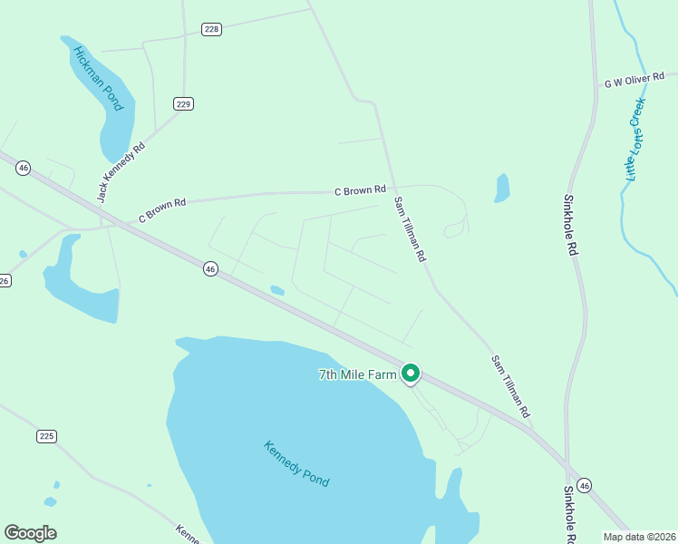 map of restaurants, bars, coffee shops, grocery stores, and more near 406 Old Kennedy Lane in Statesboro