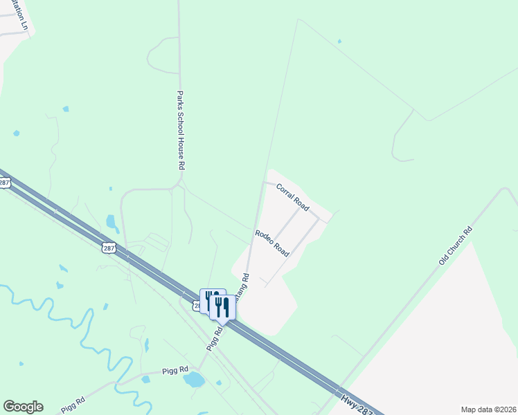 map of restaurants, bars, coffee shops, grocery stores, and more near 342 Mustang Road in Waxahachie