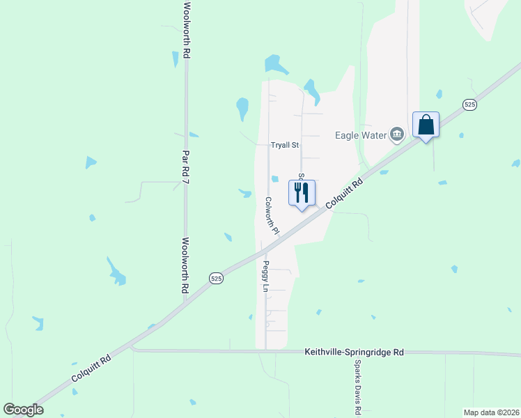 map of restaurants, bars, coffee shops, grocery stores, and more near 10480 Colworth Place in Keithville