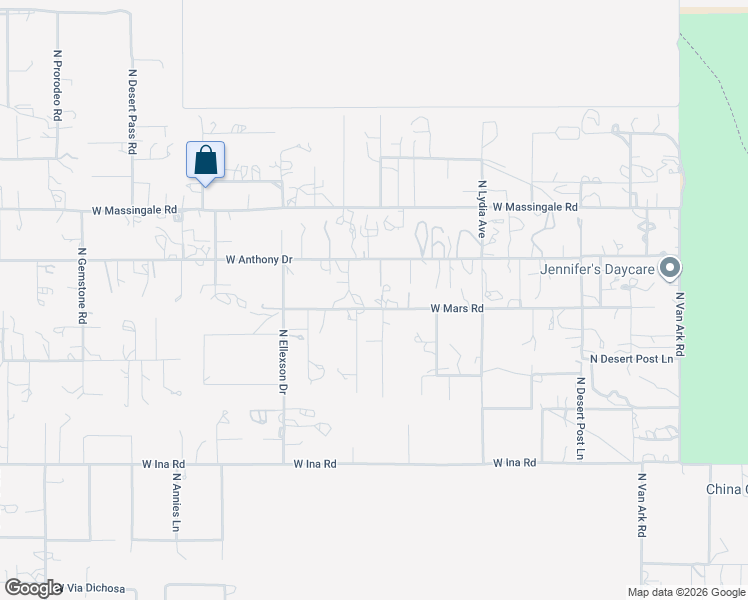 map of restaurants, bars, coffee shops, grocery stores, and more near 10780 West Mars Road in Tucson
