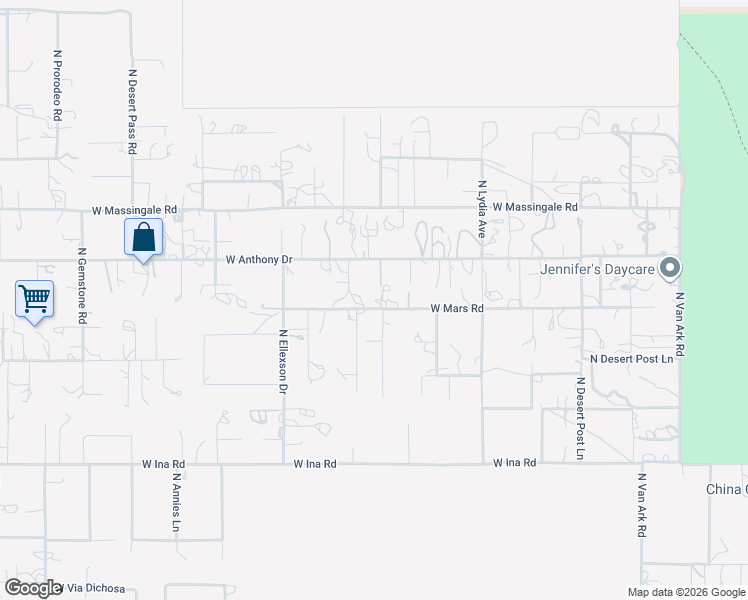 map of restaurants, bars, coffee shops, grocery stores, and more near 10780 West Mars Road in Tucson