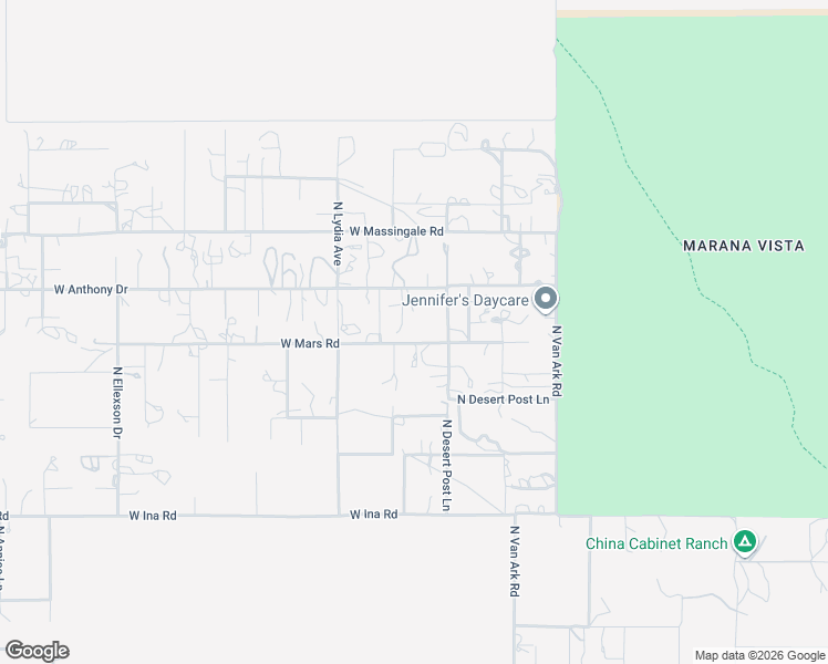 map of restaurants, bars, coffee shops, grocery stores, and more near 10485 West Mars Road in Tucson