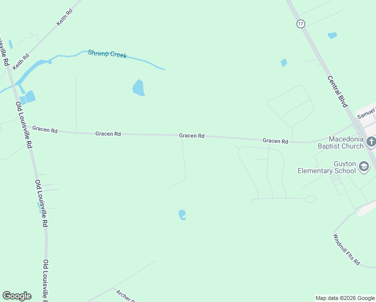 map of restaurants, bars, coffee shops, grocery stores, and more near Circle South Ranch Drive in Guyton