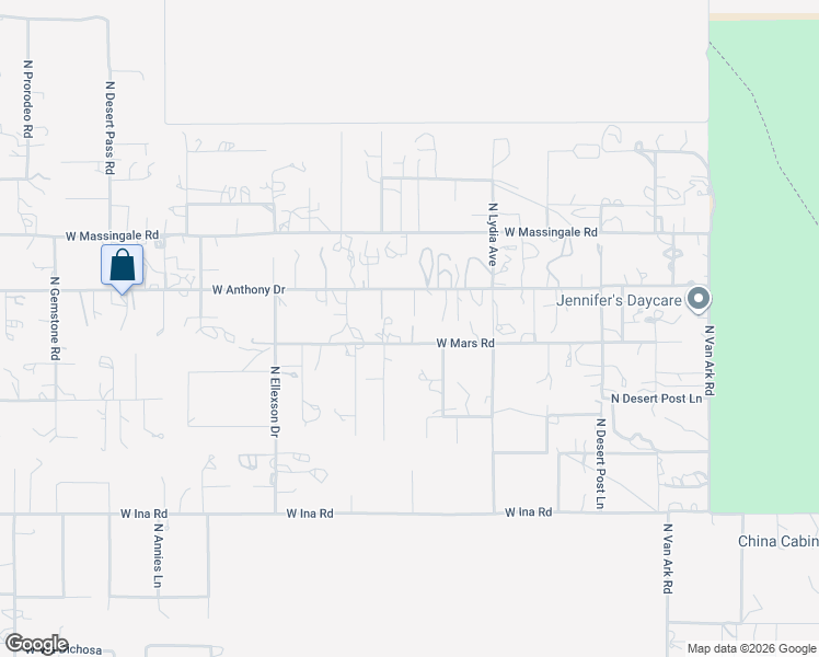 map of restaurants, bars, coffee shops, grocery stores, and more near 10720 West Mars Road in Tucson