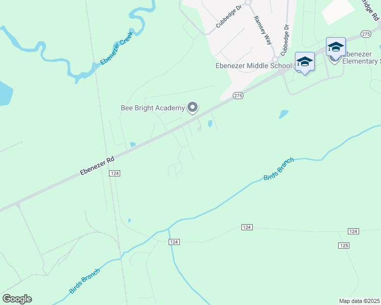 map of restaurants, bars, coffee shops, grocery stores, and more near 768 Ebenezer Road in Rincon