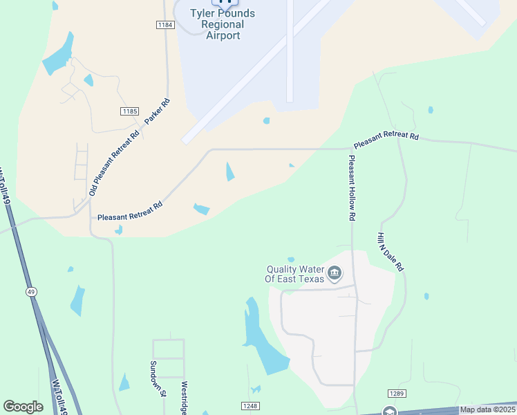 map of restaurants, bars, coffee shops, grocery stores, and more near 14385 County Road 1145 in Tyler