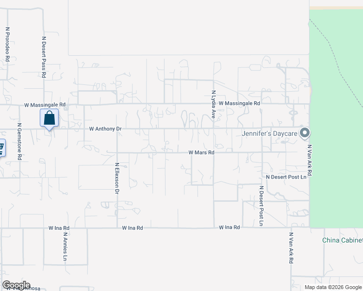 map of restaurants, bars, coffee shops, grocery stores, and more near 10720 West Mars Road in Tucson