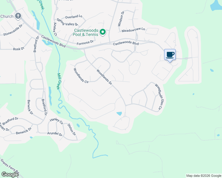 map of restaurants, bars, coffee shops, grocery stores, and more near 100 Woodlands Park Dr in Brandon
