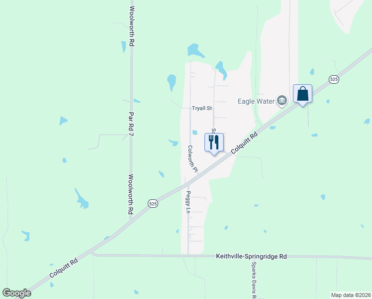 map of restaurants, bars, coffee shops, grocery stores, and more near 10480 Colworth Place in Keithville
