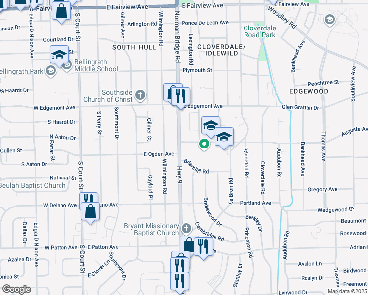 map of restaurants, bars, coffee shops, grocery stores, and more near 3487 Norman Bridge Rd in Montgomery