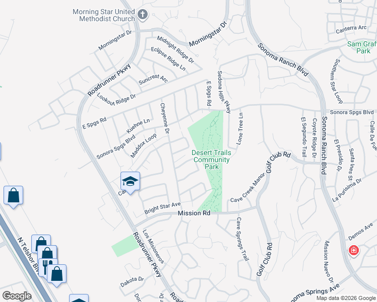 map of restaurants, bars, coffee shops, grocery stores, and more near 2983 Longbow Loop in Las Cruces