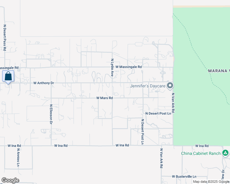 map of restaurants, bars, coffee shops, grocery stores, and more near 10595 West Anthony Drive in Tucson