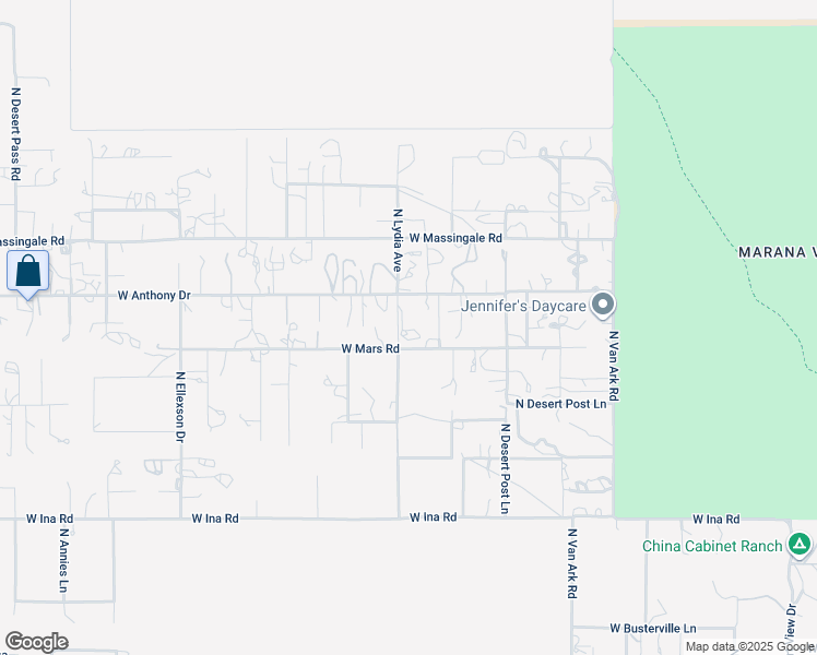 map of restaurants, bars, coffee shops, grocery stores, and more near 10595 West Anthony Drive in Tucson