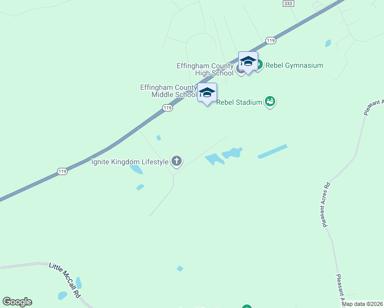 map of restaurants, bars, coffee shops, grocery stores, and more near 223 Magnolia Place in Guyton