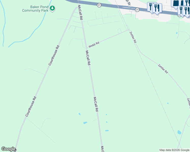 map of restaurants, bars, coffee shops, grocery stores, and more near 1113 McCall Road in Springfield