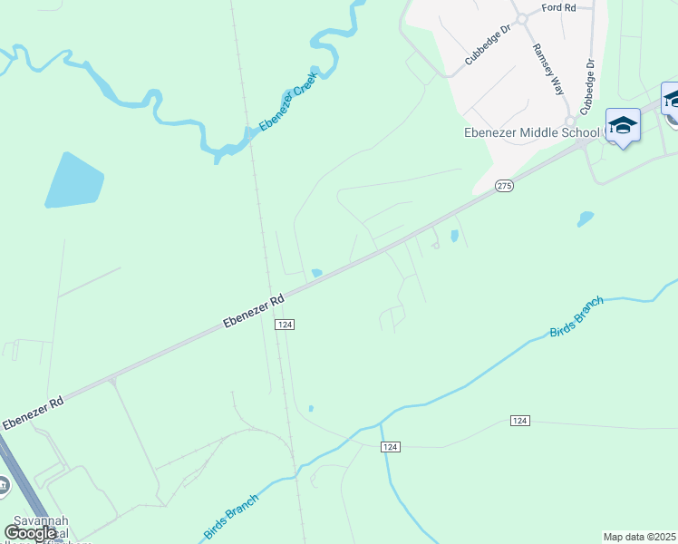 map of restaurants, bars, coffee shops, grocery stores, and more near 1198 Ebenezer Road in Rincon