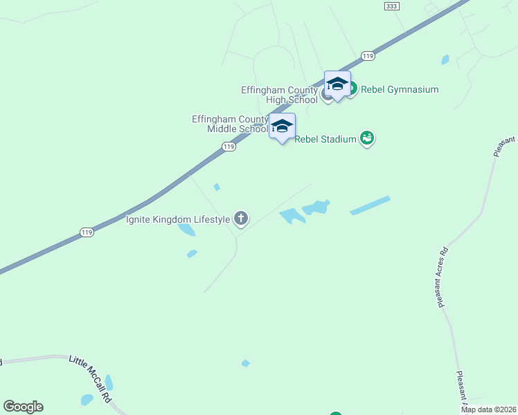 map of restaurants, bars, coffee shops, grocery stores, and more near 223 Magnolia Place in Guyton