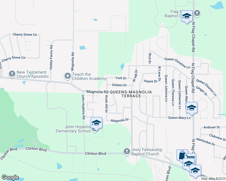 map of restaurants, bars, coffee shops, grocery stores, and more near 468 Magnolia Road in Jackson